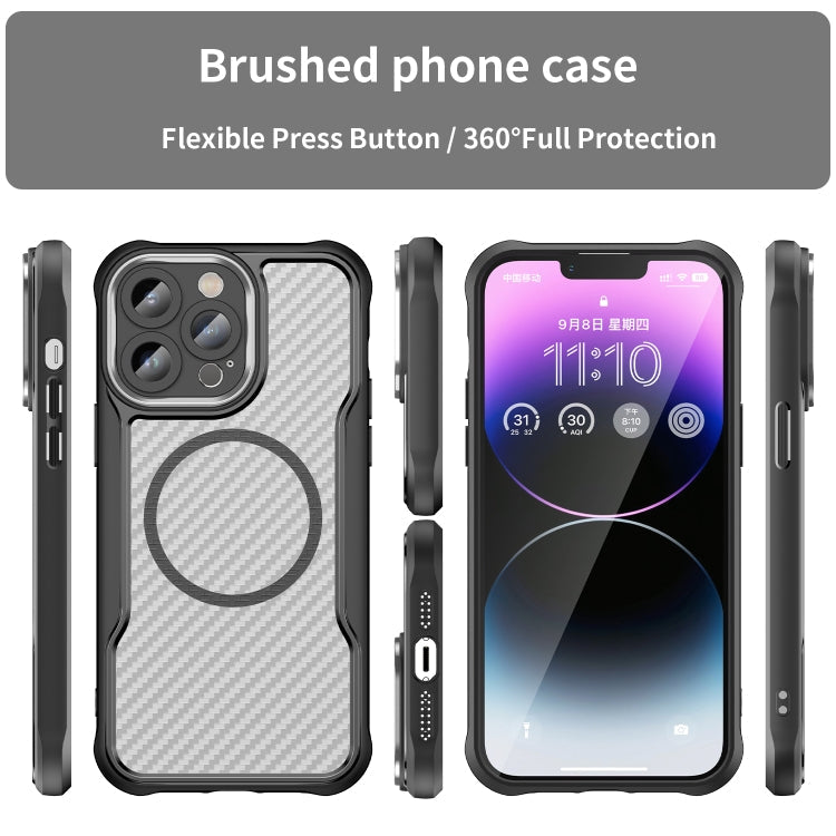 Carbon Fiber Texture MagSafe Translucent Phone Case, Series 2