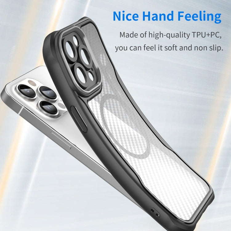 Carbon Fiber Texture MagSafe Translucent Phone Case, Series 3