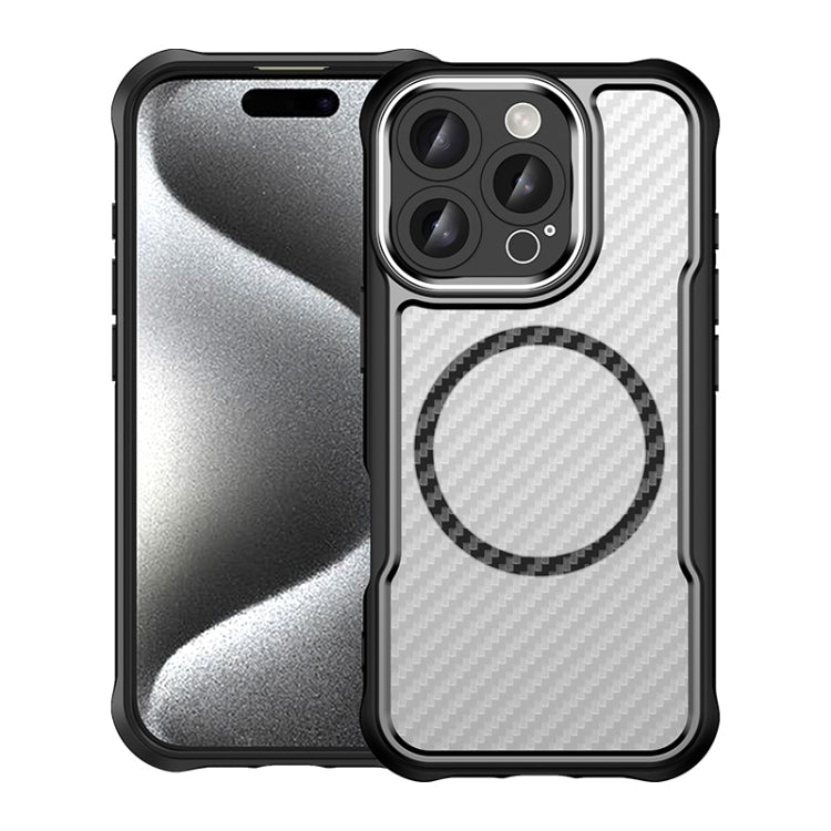 Carbon Fiber Texture MagSafe Translucent Phone Case, Series 3