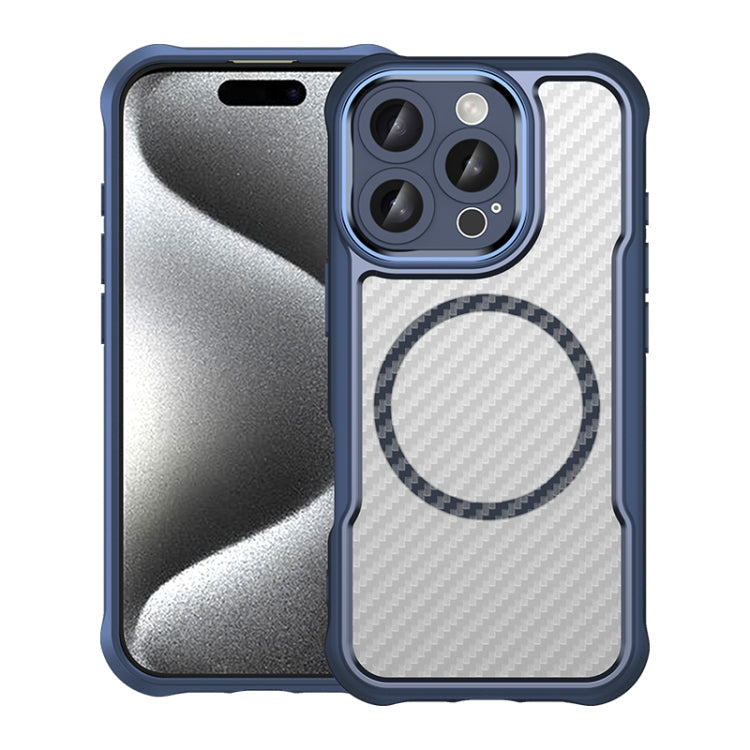 Carbon Fiber Texture MagSafe Translucent Phone Case, Series 3