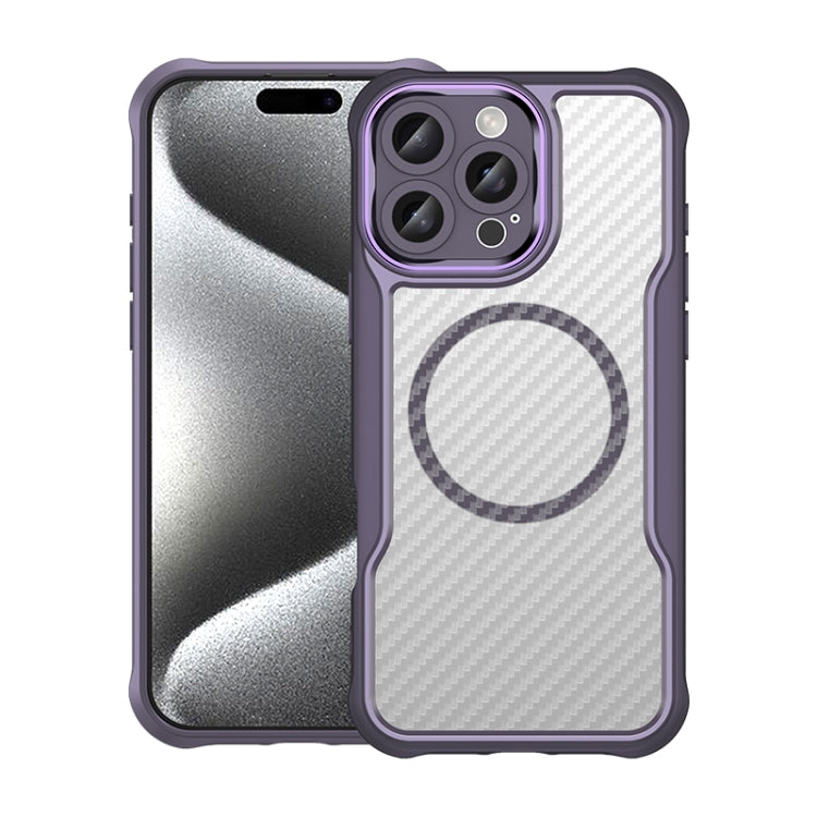 Carbon Fiber Texture MagSafe Translucent Phone Case, Series 3