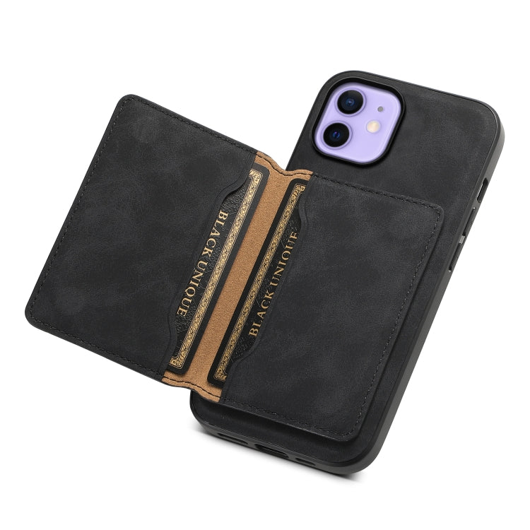 Denior D13 Retro Texture Leather MagSafe Card Bag Phone Case, Series 1