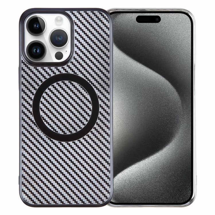 6D Plated Carbon Fiber Clear Magsafe PC Phone Case, Series 2