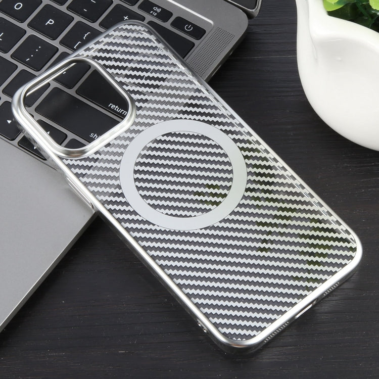 6D Plated Carbon Fiber Clear Magsafe PC Phone Case, Series 3