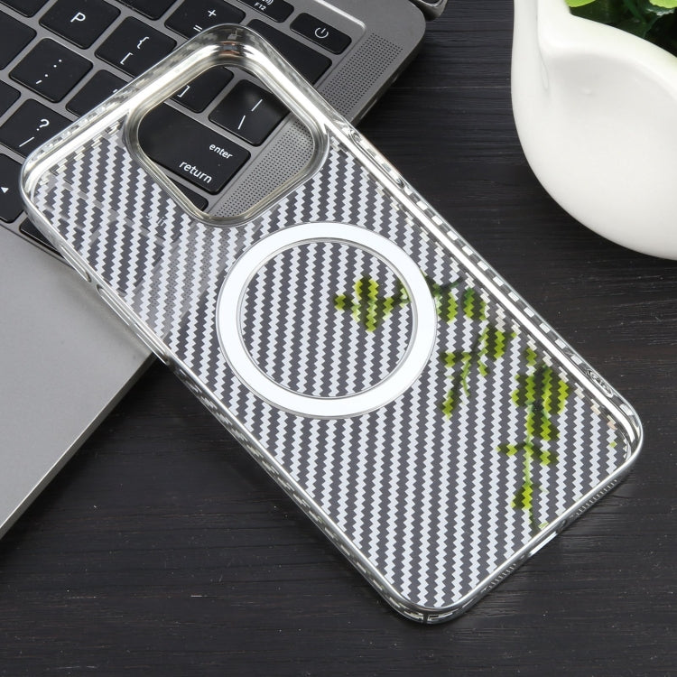 6D Plated Carbon Fiber Clear Magsafe PC Phone Case, Series 3