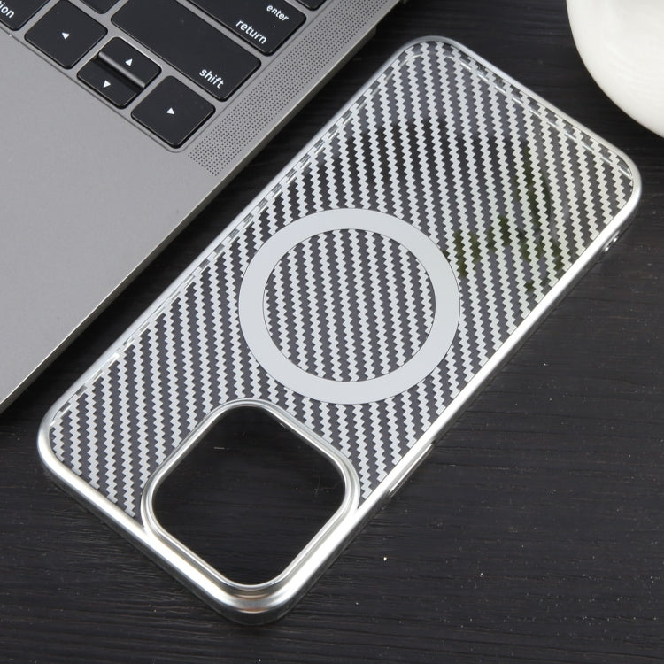 6D Plated Carbon Fiber Clear Magsafe PC Phone Case, Series 3