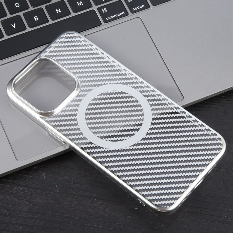 6D Plated Carbon Fiber Clear Magsafe PC Phone Case, Series 1