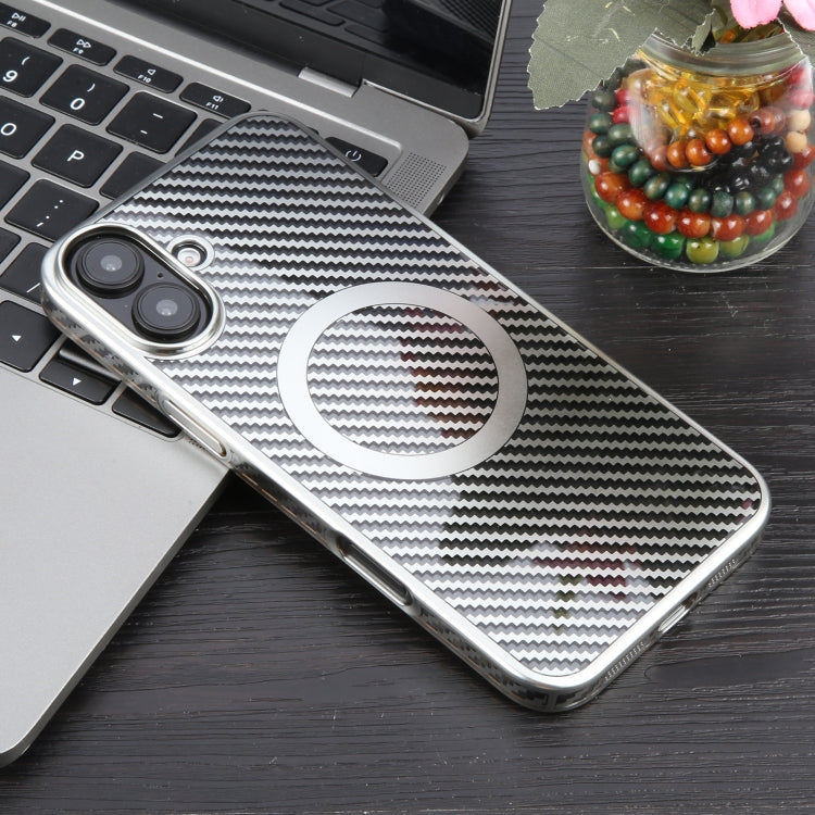 6D Plated Carbon Fiber Clear Magsafe PC Phone Case, Series 2