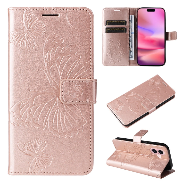 3D Butterfly Embossed Pattern Flip Leather Phone Case, Series 2