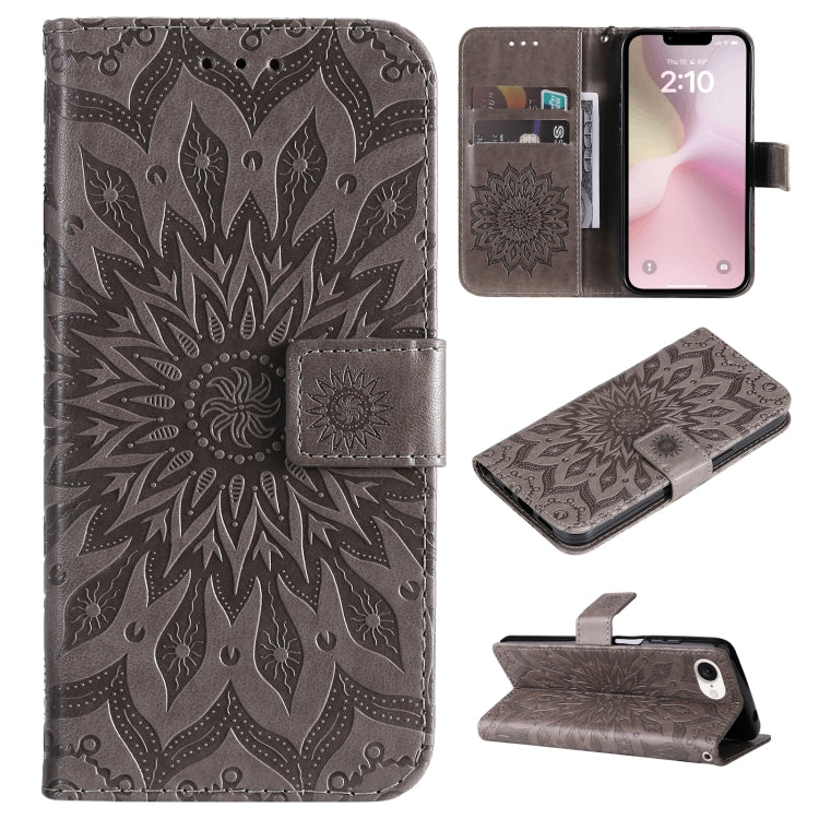 Embossed Sunflower Pattern Flip Leather Phone Case, Series 1