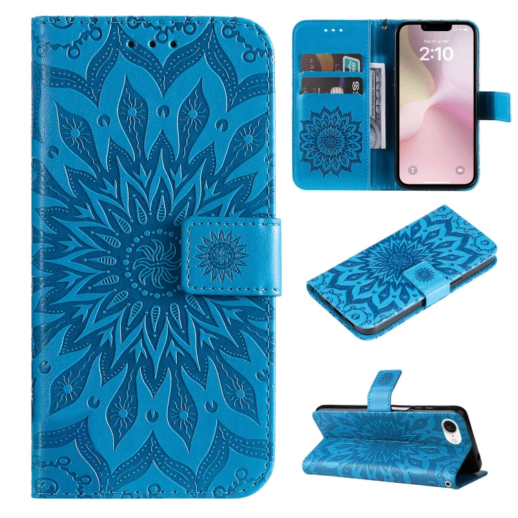 Embossed Sunflower Pattern Flip Leather Phone Case, Series 1