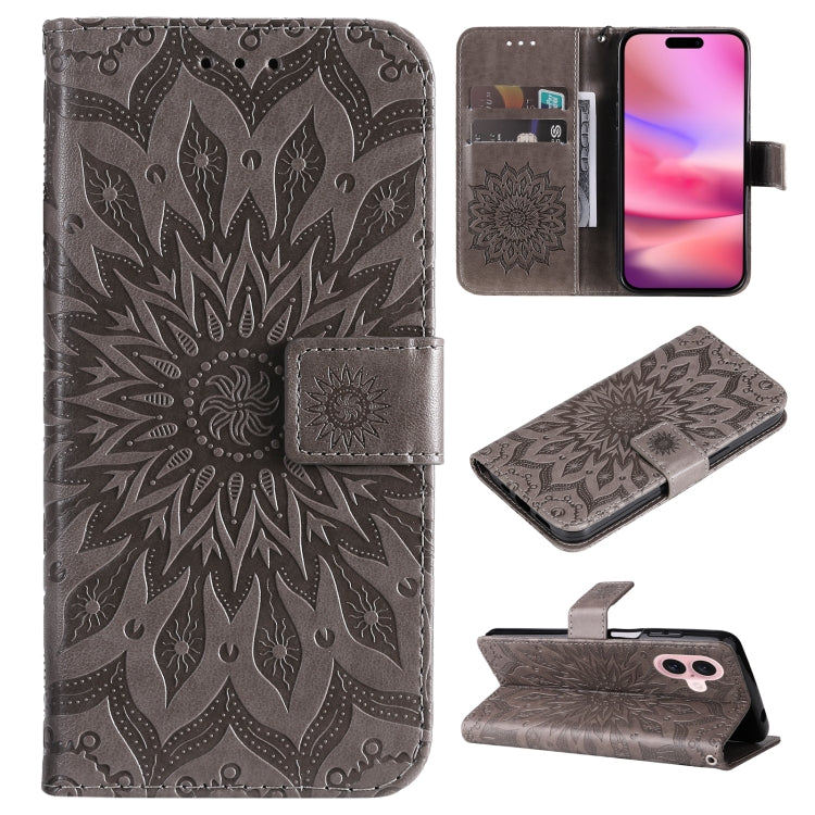 Embossed Sunflower Pattern Flip Leather Phone Case, Series 2