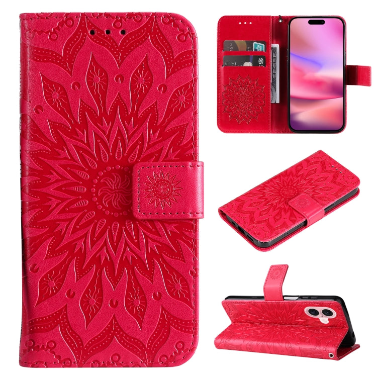 Embossed Sunflower Pattern Flip Leather Phone Case, Series 2