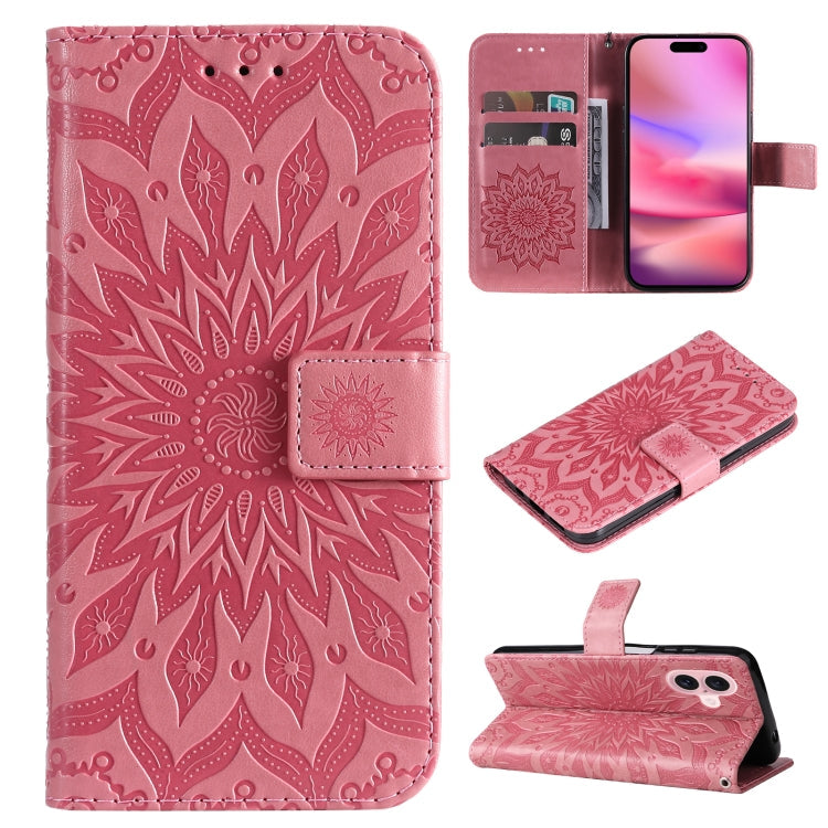 Embossed Sunflower Pattern Flip Leather Phone Case, Series 2