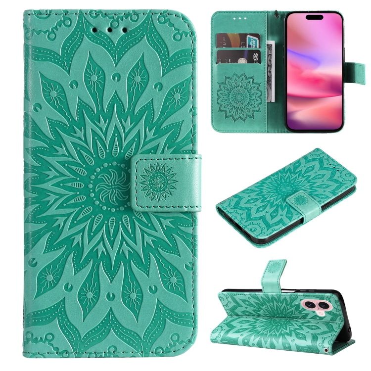 Embossed Sunflower Pattern Flip Leather Phone Case, Series 2