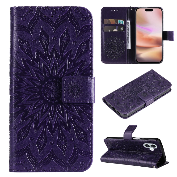 Embossed Sunflower Pattern Flip Leather Phone Case, Series 1