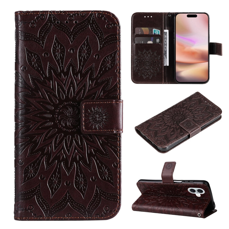 Embossed Sunflower Pattern Flip Leather Phone Case, Series 1