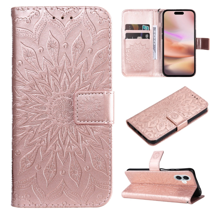 Embossed Sunflower Pattern Flip Leather Phone Case, Series 1