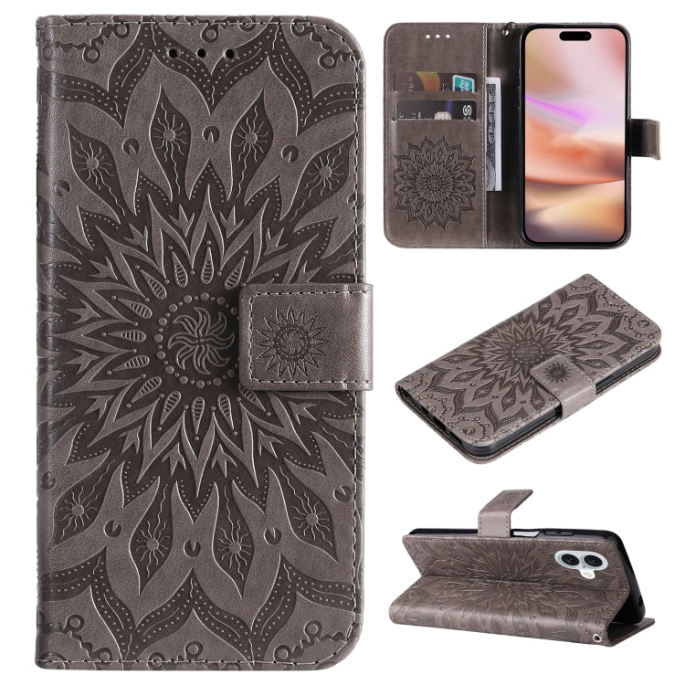 Embossed Sunflower Pattern Flip Leather Phone Case, Series 1