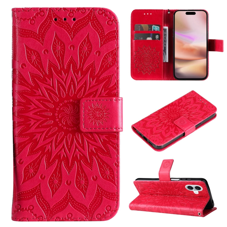 Embossed Sunflower Pattern Flip Leather Phone Case, Series 1