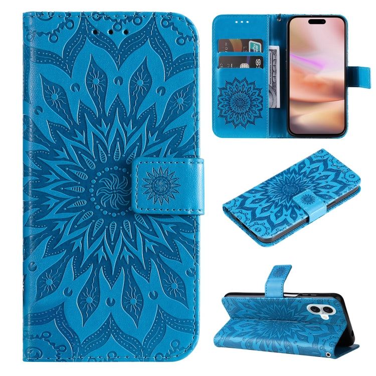 Embossed Sunflower Pattern Flip Leather Phone Case, Series 1