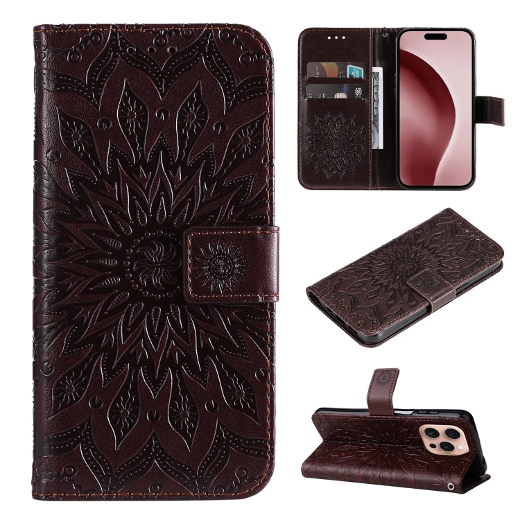 Embossed Sunflower Pattern Flip Leather Phone Case, Series 1