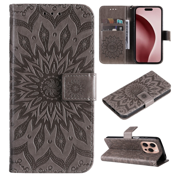 Embossed Sunflower Pattern Flip Leather Phone Case, Series 1