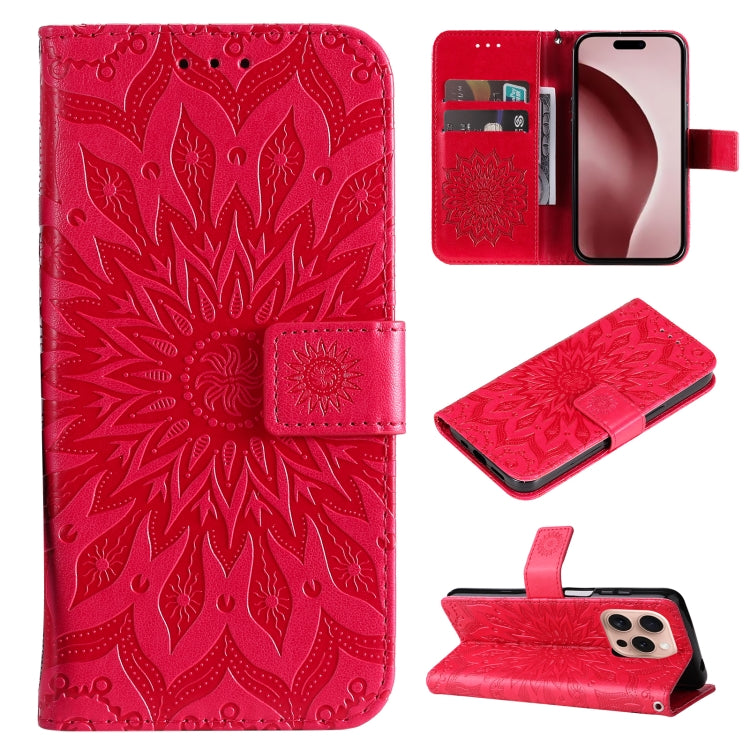 Embossed Sunflower Pattern Flip Leather Phone Case, Series 1