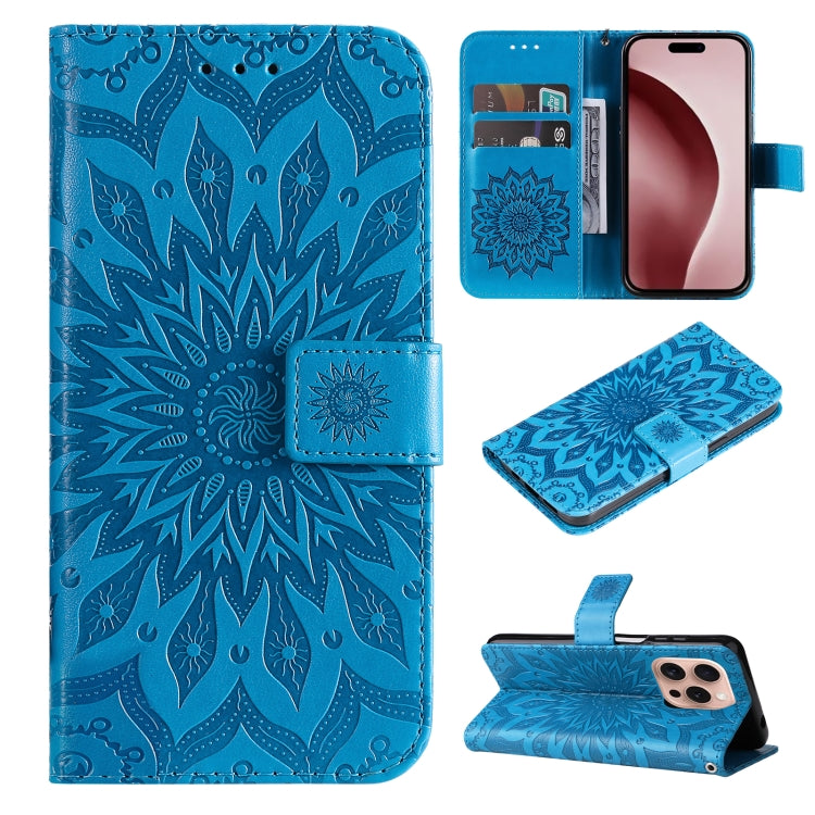 Embossed Sunflower Pattern Flip Leather Phone Case, Series 1