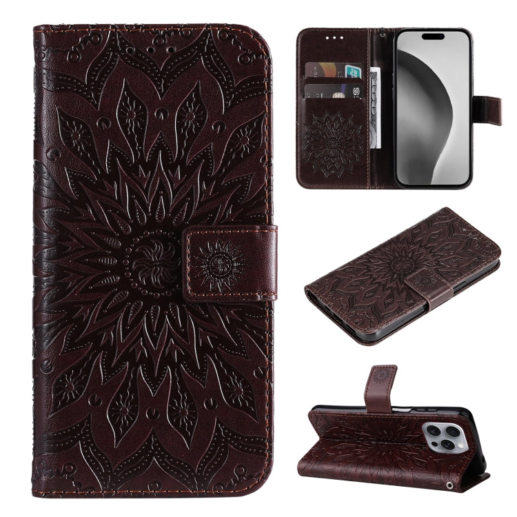 Embossed Sunflower Pattern Flip Leather Phone Case, Series 2