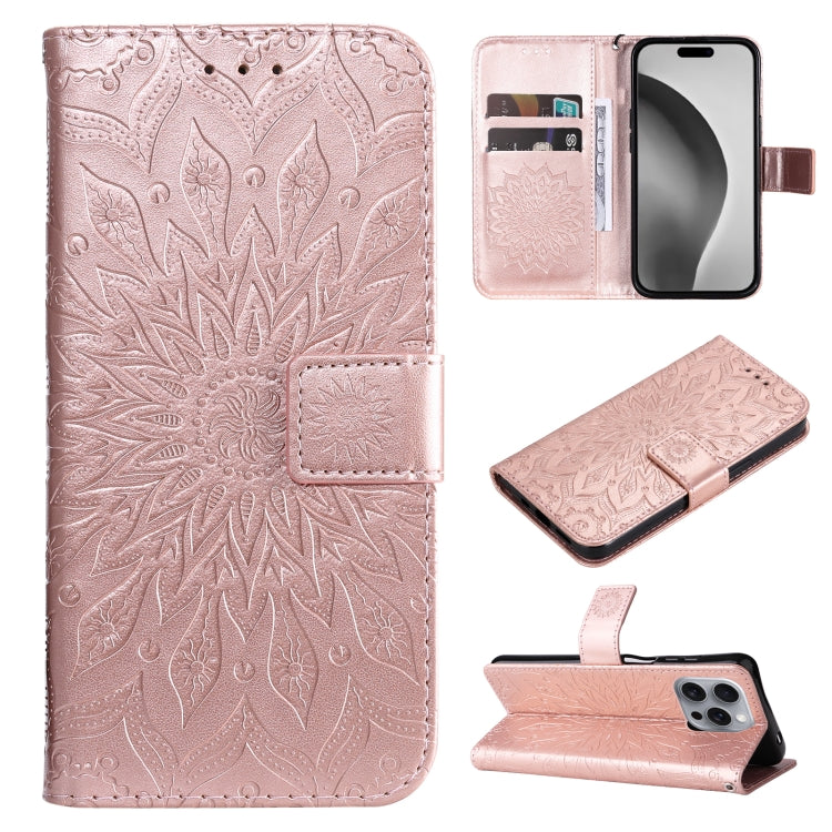 Embossed Sunflower Pattern Flip Leather Phone Case, Series 2