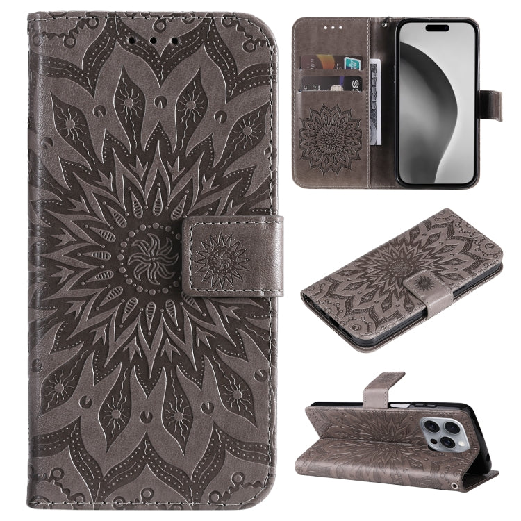 Embossed Sunflower Pattern Flip Leather Phone Case, Series 2