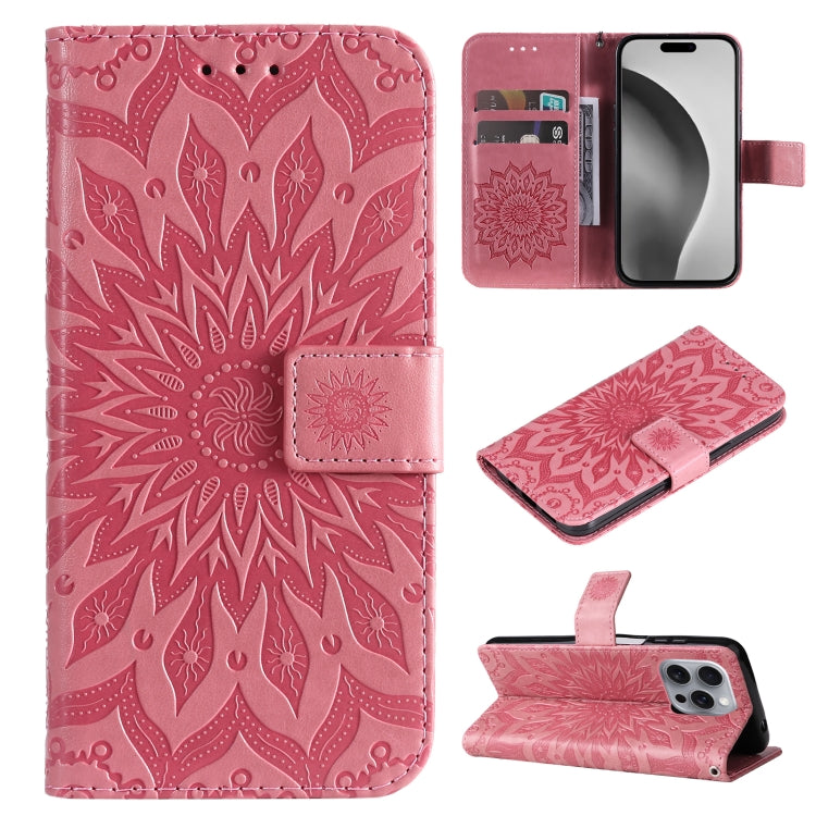 Embossed Sunflower Pattern Flip Leather Phone Case, Series 2