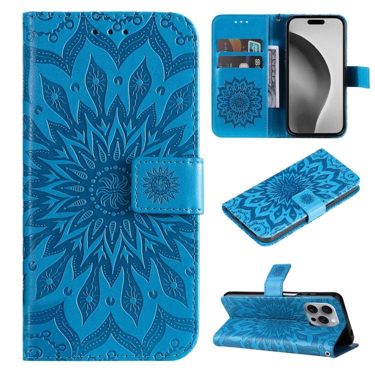 Embossed Sunflower Pattern Flip Leather Phone Case, Series 2