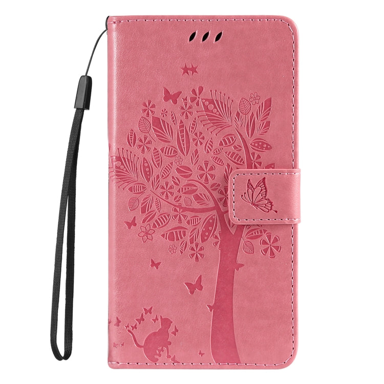 Tree & Cat Embossed Pattern Flip Leather Phone Case, Series 3