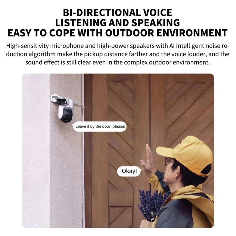 Xiaomi CW500 Dual Camera 8MP Outdoor IP66 Waterproof Support AI Detection Two-Way Voice WiFi Camera, US Plug