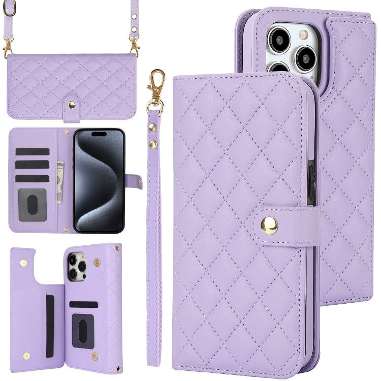 Crossbody Multifunction Rhombic Leather Phone Case, Series 5