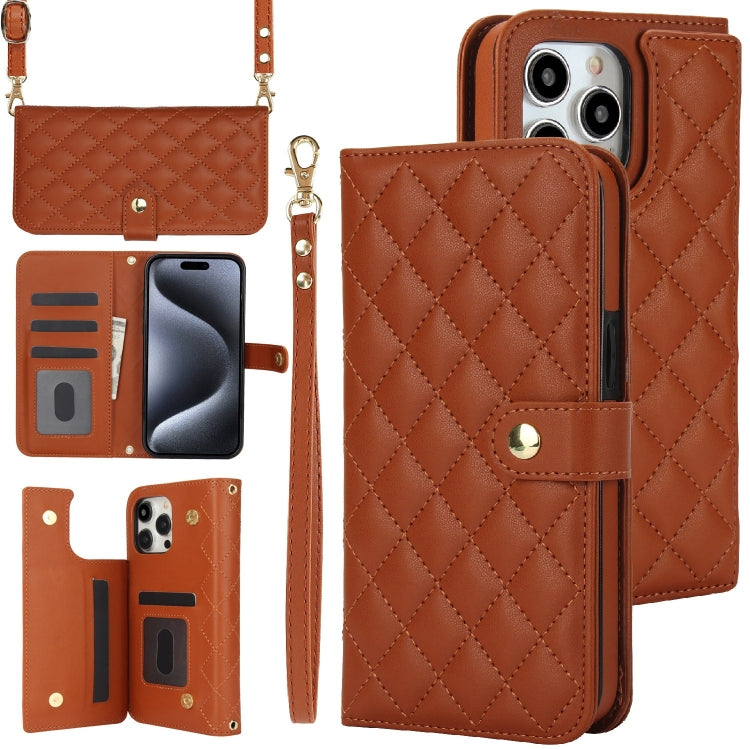 Crossbody Multifunction Rhombic Leather Phone Case, Series 5