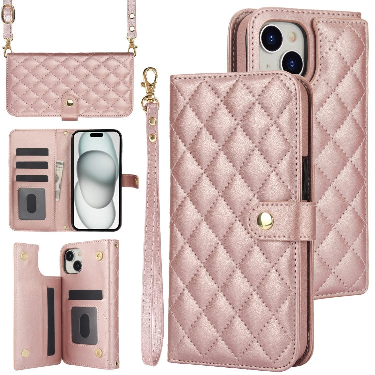 Crossbody Multifunction Rhombic Leather Phone Case, Series 6