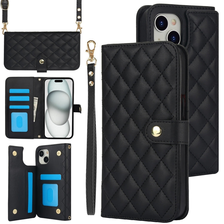 Crossbody Multifunction Rhombic Leather Phone Case, Series 4