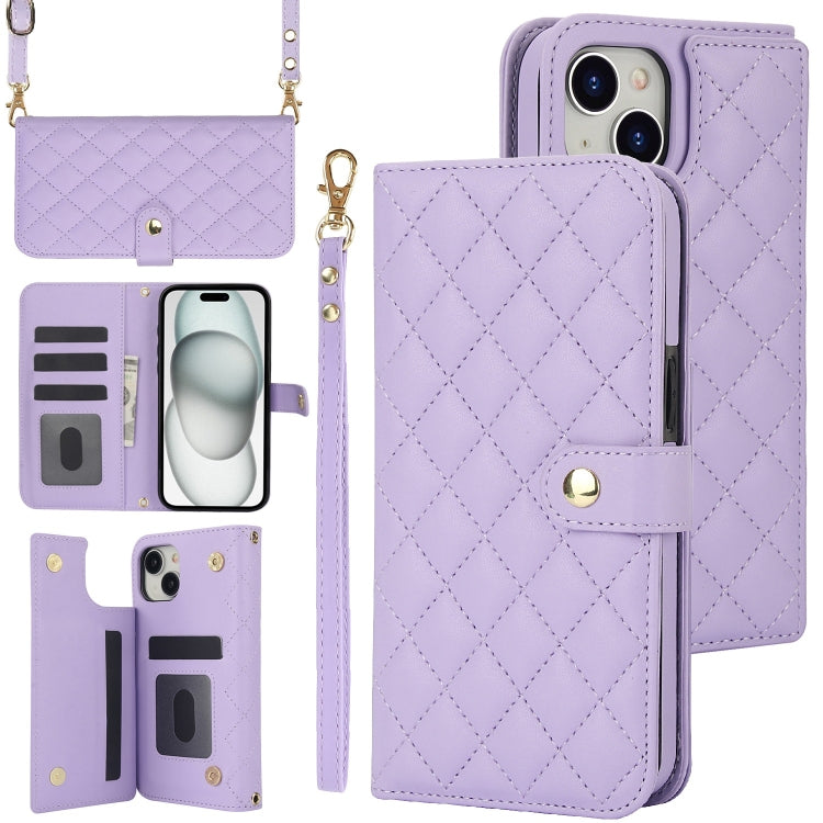 Crossbody Multifunction Rhombic Leather Phone Case, Series 4