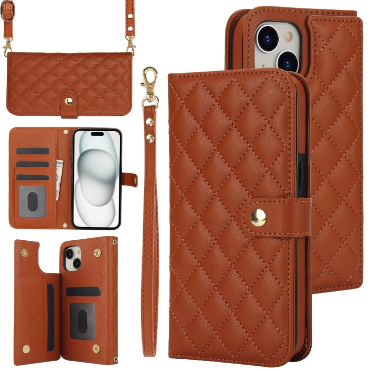 Crossbody Multifunction Rhombic Leather Phone Case, Series 4