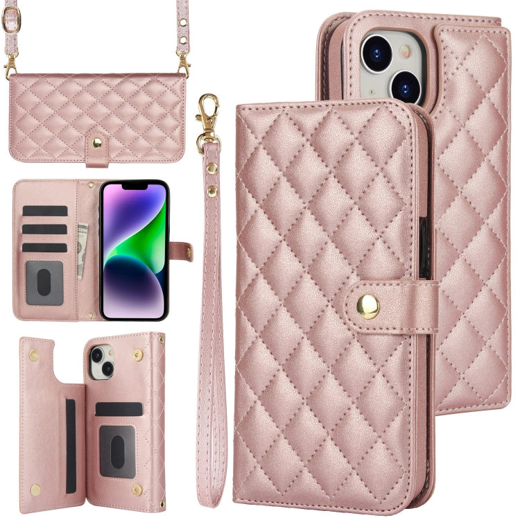 Crossbody Multifunction Rhombic Leather Phone Case, Series 7