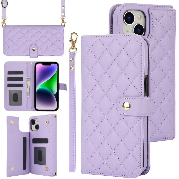 Crossbody Multifunction Rhombic Leather Phone Case, Series 2