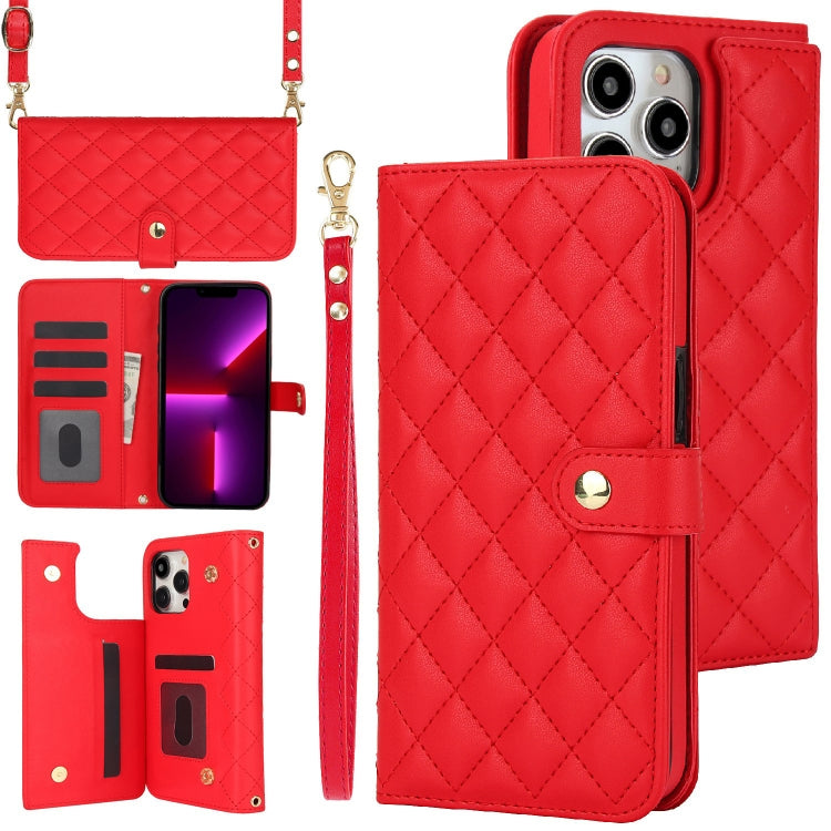 Crossbody Multifunction Rhombic Leather Phone Case, Series 3