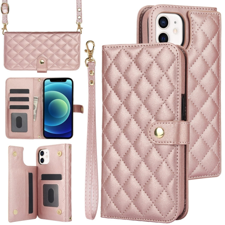 Crossbody Multifunction Rhombic Leather Phone Case, Series 7