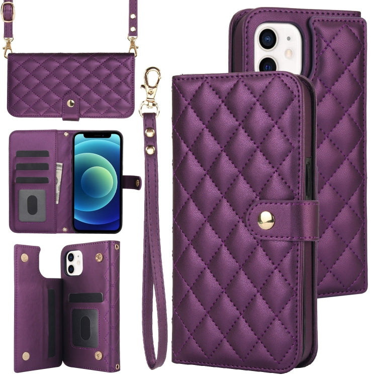 Crossbody Multifunction Rhombic Leather Phone Case, Series 7