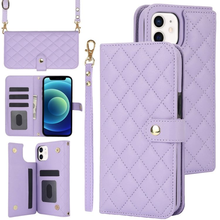 Crossbody Multifunction Rhombic Leather Phone Case, Series 7