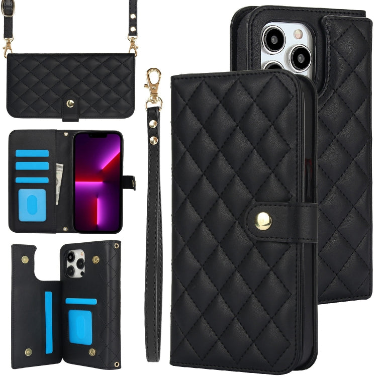 Crossbody Multifunction Rhombic Leather Phone Case, Series 4