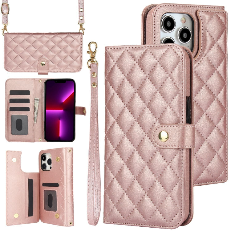 Crossbody Multifunction Rhombic Leather Phone Case, Series 4